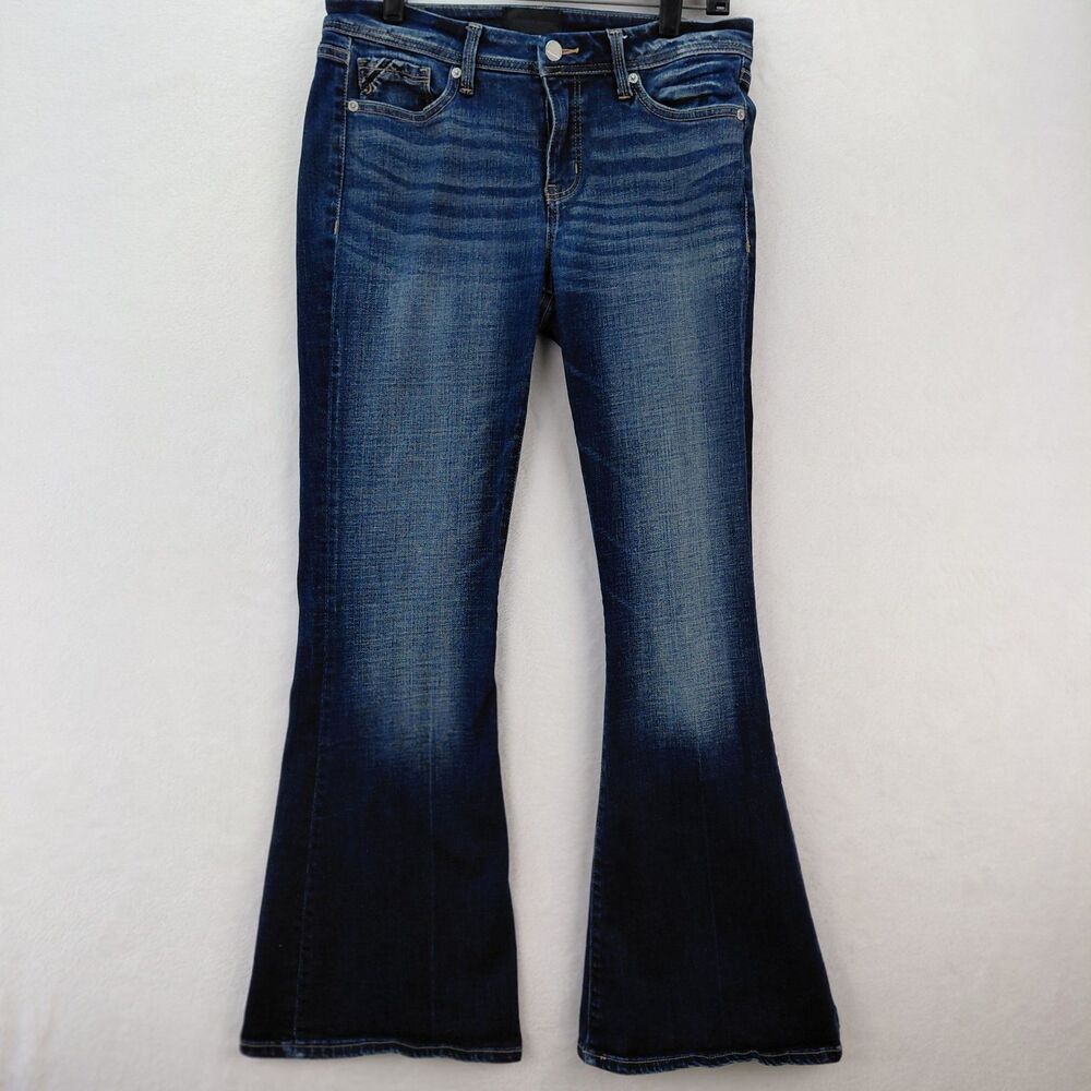 Buckle Black Jeans Womens 27x30 Blue Denim Fit 53 Flare Mid Rise Stretch Rodeo